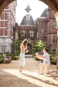 Photo with surprise proposal in Amsterdam