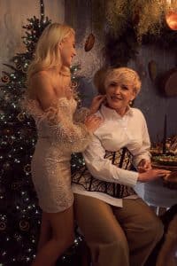 Christmas photo with mother and daughter in their house in Amsterdam