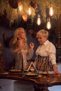 Christmas photo with mother and daughter in their house in Amsterdam